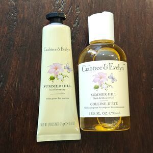 CRABTREE AND EVELYN summer hill bath gel hand cream set travel size clean floral